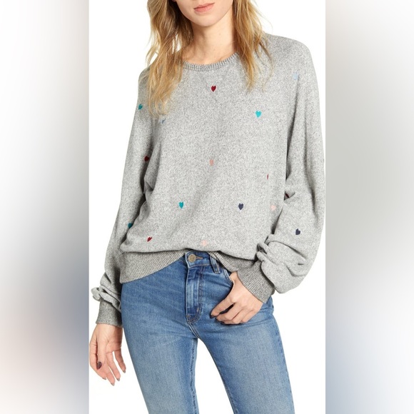 Rails Mika Heart Embroidery Sweatshirt size Small Gray - Picture 1 of 10
